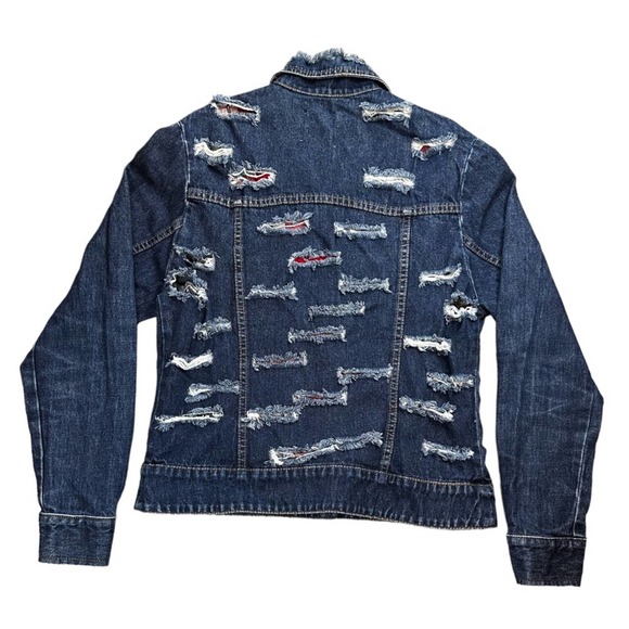 Furst Of A Kind LF Distressed Denim Jean Jacket Women’s Size Medium to Small - Picture 3 of 13